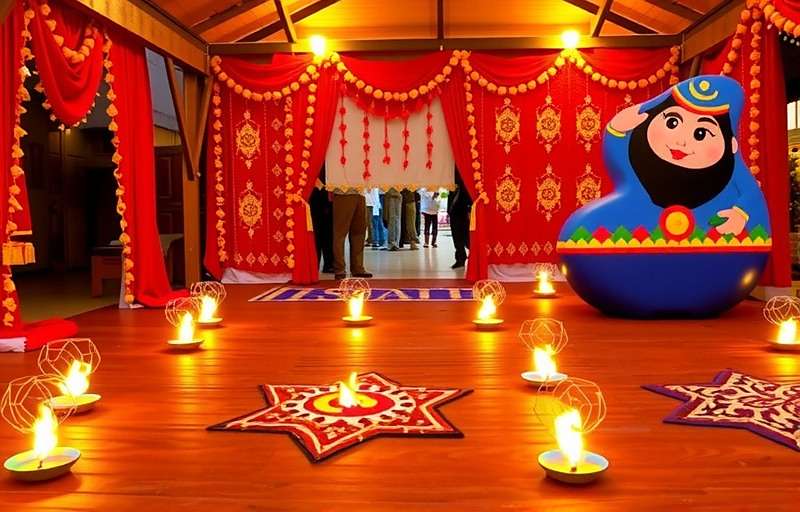 Cumin Rise Adventure Diwali Event Cumin Rise Adventure Diwali event showing a market decorated with diyas and rangoli